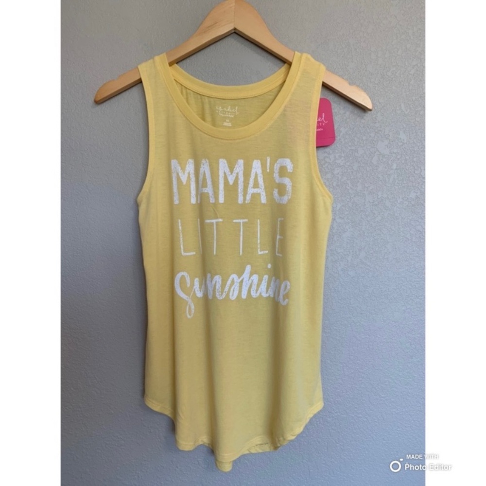 Isabel Maternity Tank Top Size XS Yellow “Mama’s Little Sunshine” NWT